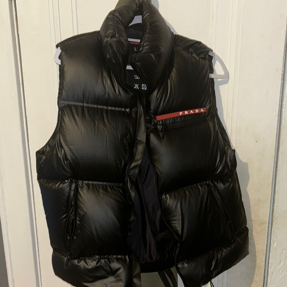 Prada Shiny Black Quilted Vest